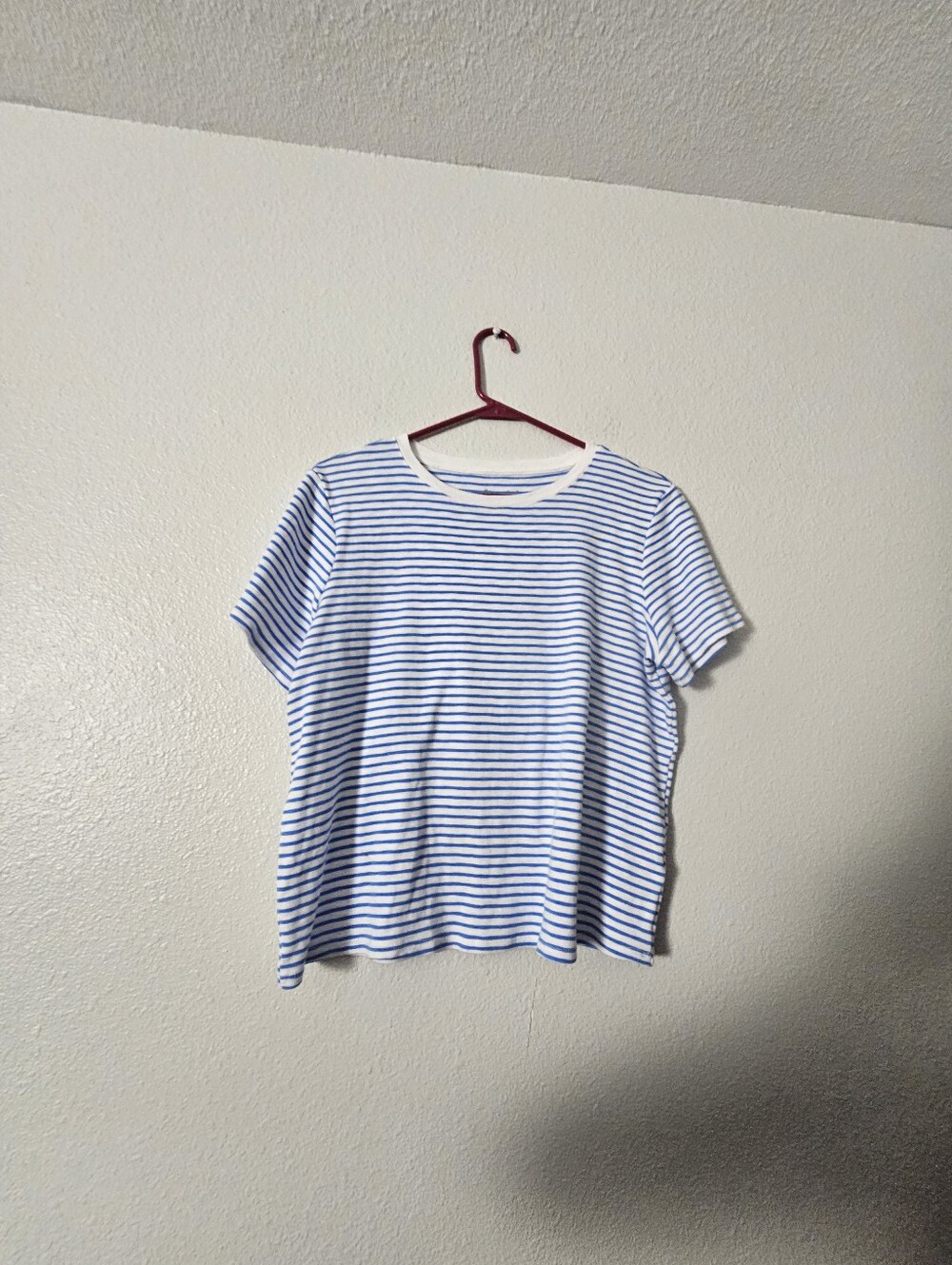 Marled Womens Casual Blue & White Striped Tee Cottob Modal Sz xl